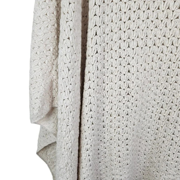 Francesca's Wrap Poncho Shawl One Size Open Knit Beige Tan Ivory New with Tag - Picture 9 of 13